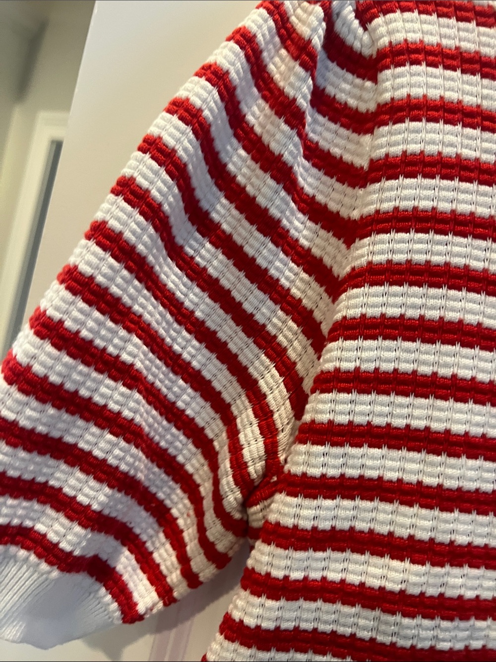 Draper James Red and White Striped Short-Sleeve Sweater - Picture 5 of 7